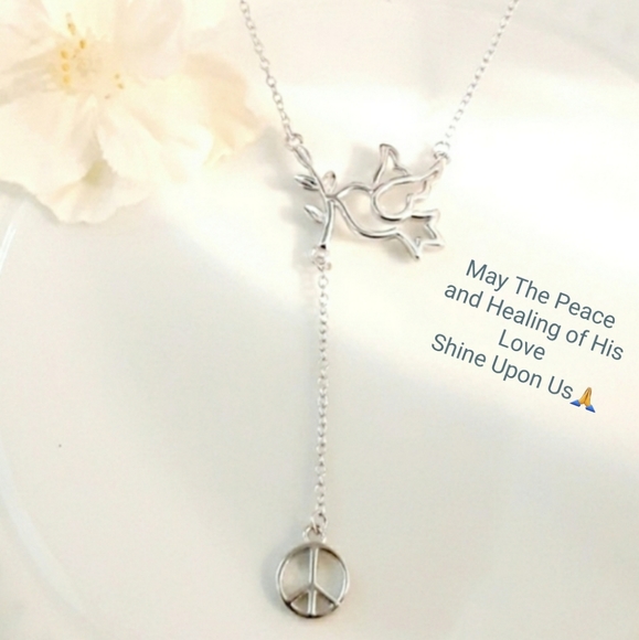 Jewelry - NEW s925 Sign of Peace Dove/Olive Branch Necklac